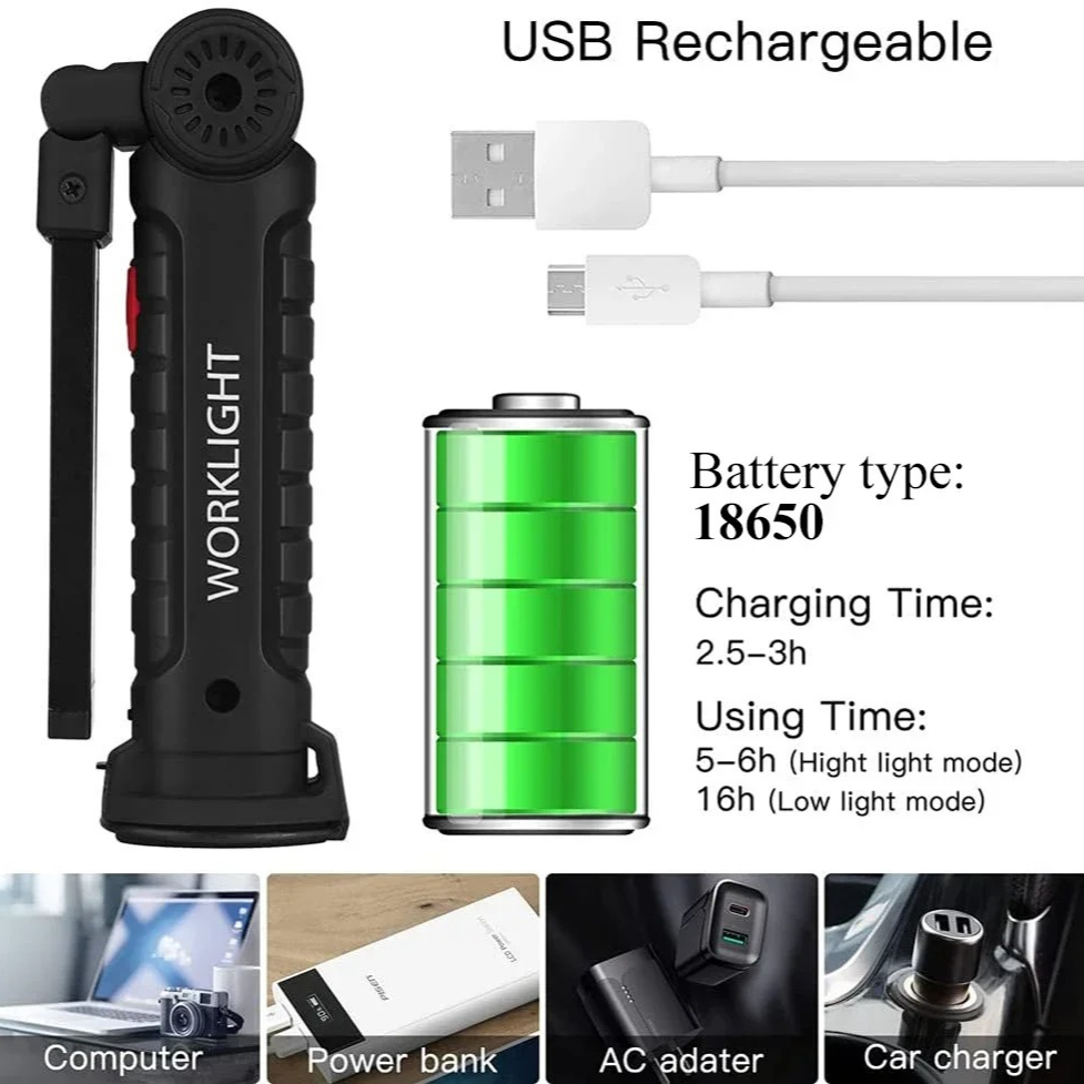 Portable COB LED Flashlight US - Power Bank review and price