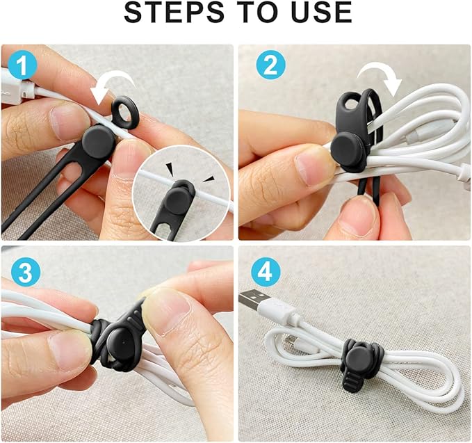 10pcs Silicone Cable Ties,Cord - Cable Organizer review and price