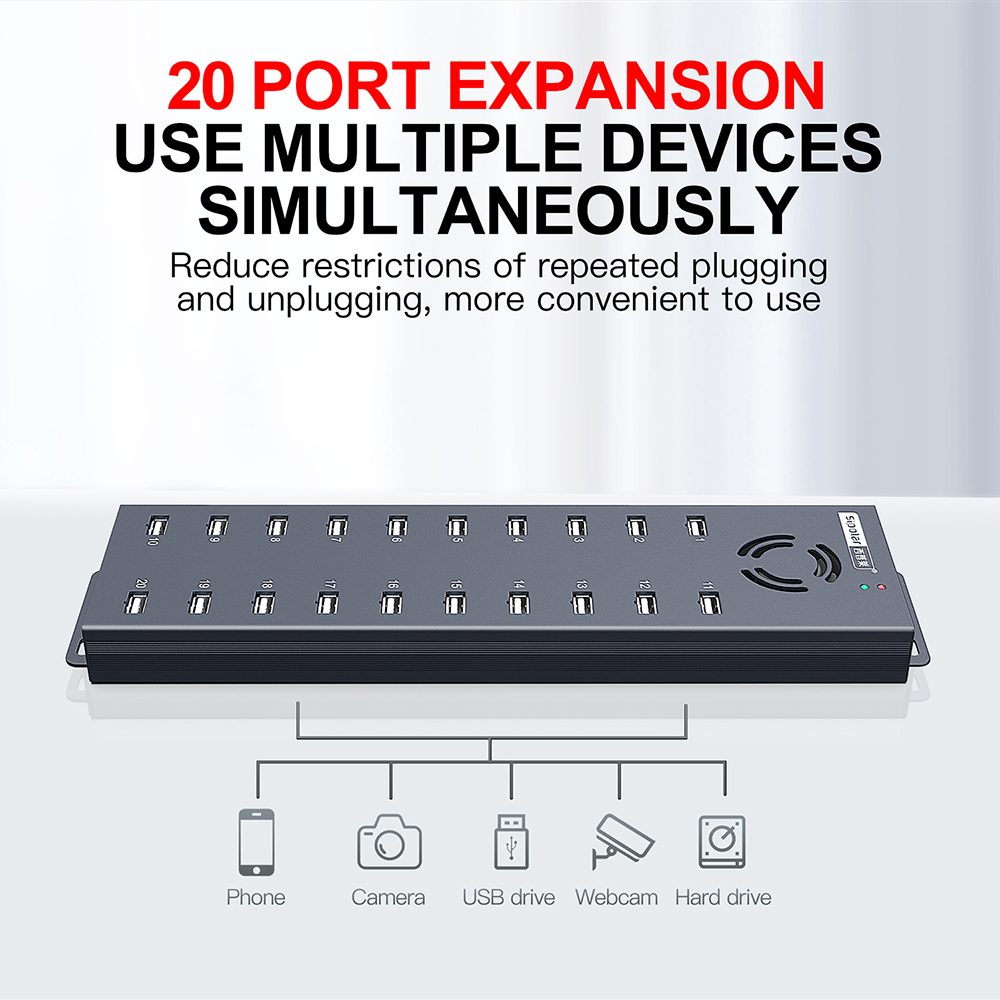 120W 20 Port USB Hub Industria - Usb Hub review and price